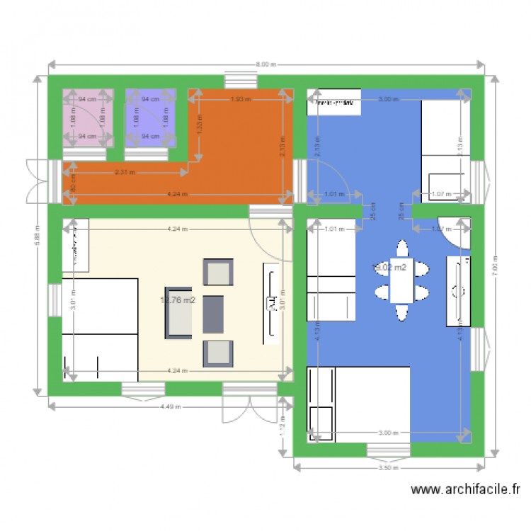 trano. Plan de 0 pièce et 0 m2