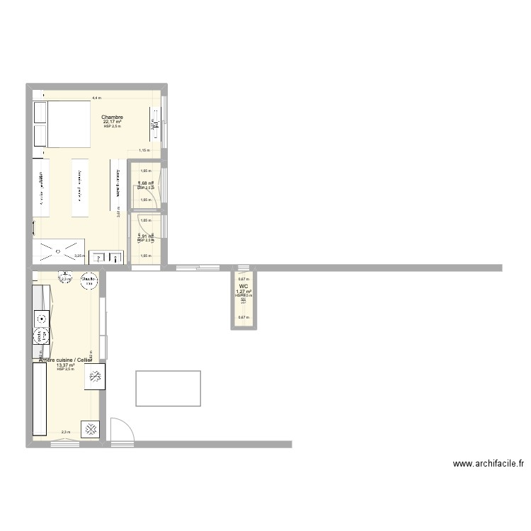 Agrandissement. Plan de 0 pièce et 0 m2