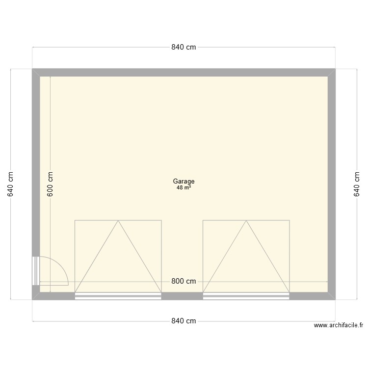 garage axel. Plan de 1 pièce et 48 m2