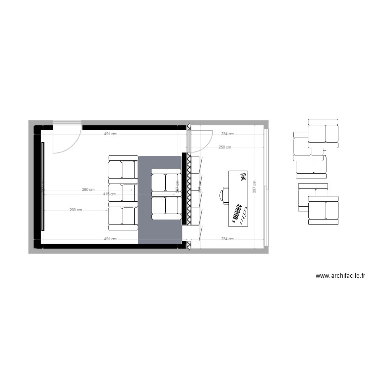 Matala cinema project 2. Plan de 2 pièces et 29 m2