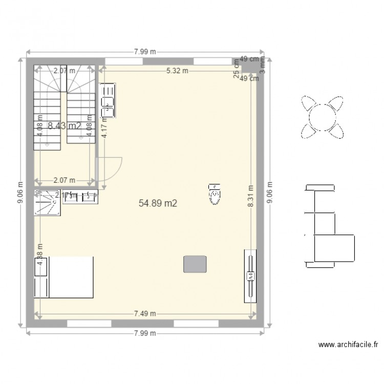 etage boulangerie projet 1. Plan de 0 pièce et 0 m2