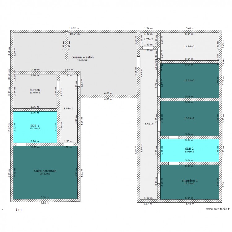 maison en U. Plan de 0 pièce et 0 m2