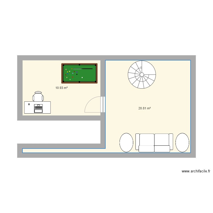 ART PLASTIQUE MAISON. Plan de 2 pièces et 32 m2