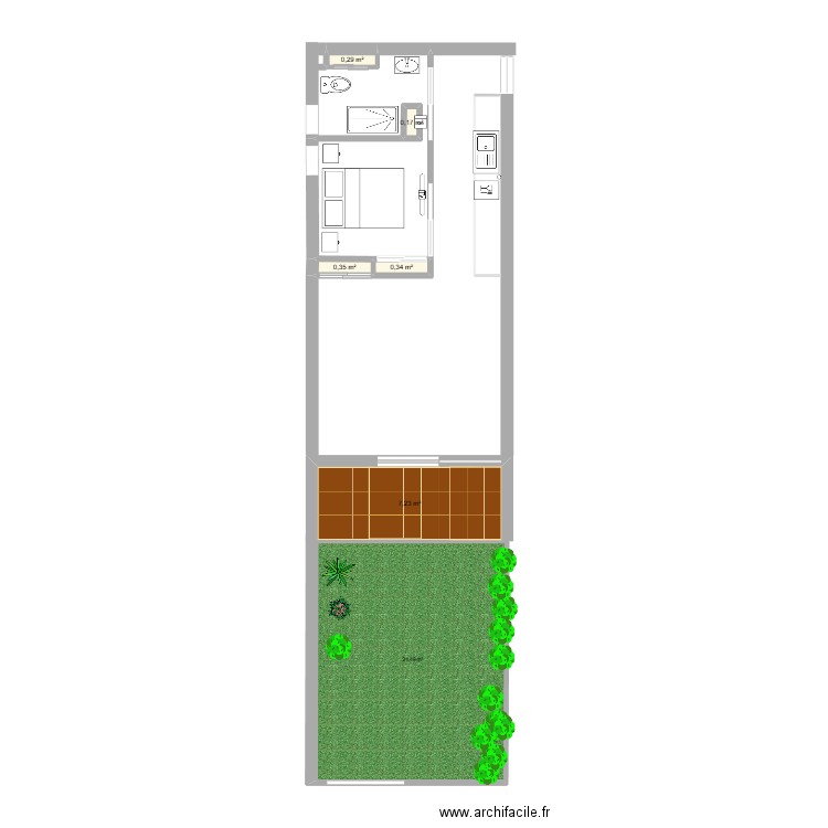 Apt 101 projet rénovation. Plan de 5 pièces et 8 m2