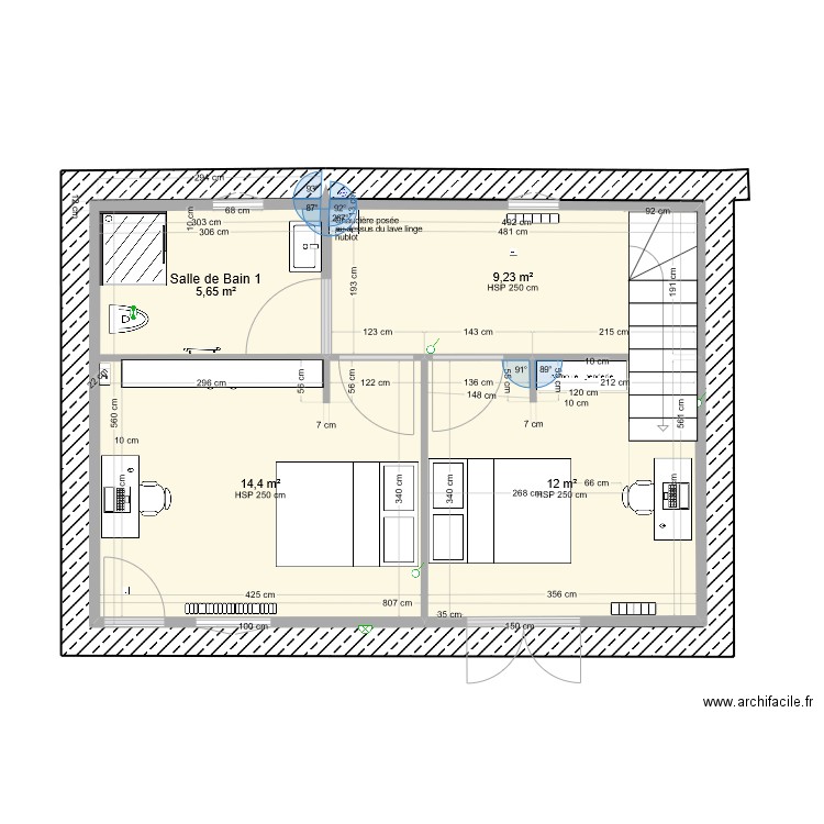 Parmentier rez_2023. Plan de 4 pièces et 81 m2