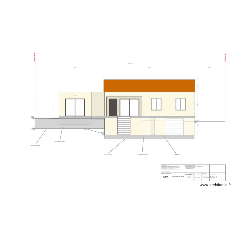 FACADE SUD. Plan de 0 pièce et 0 m2