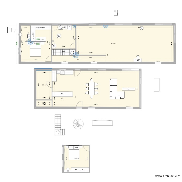 plan 1. Plan de 6 pièces et 185 m2