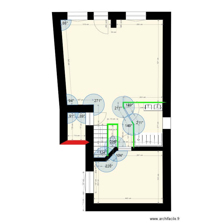 Evrard plan aménagement intérieur. Plan de 4 pièces et 61 m2