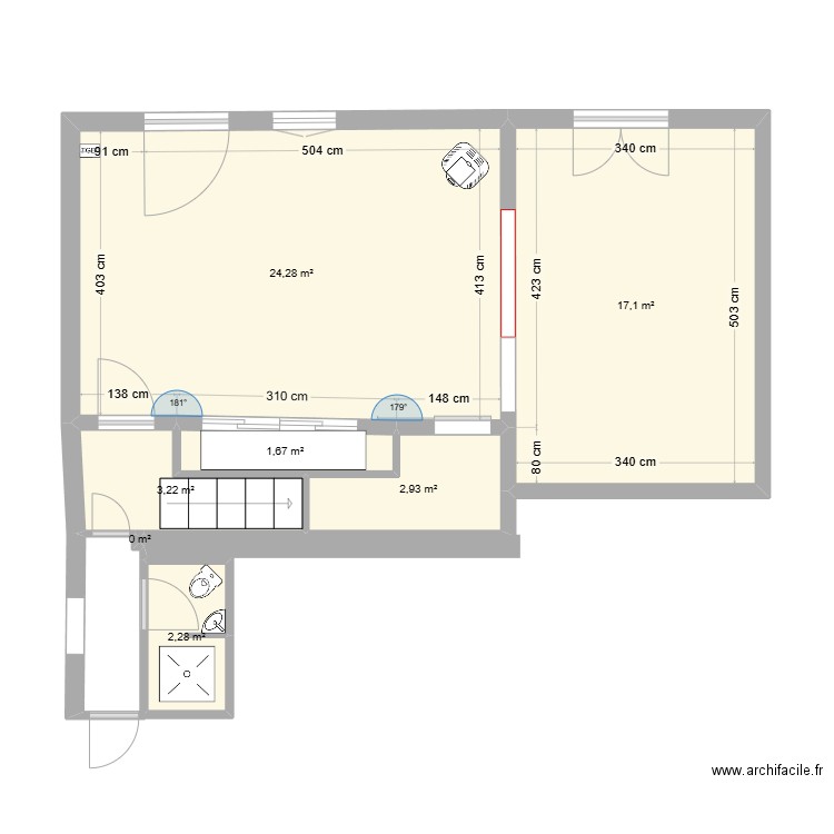 champis. Plan de 7 pièces et 51 m2