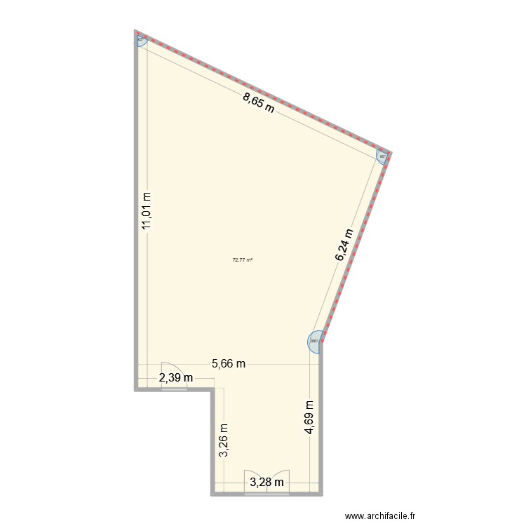 CLISSON. Plan de 1 pièce et 73 m2