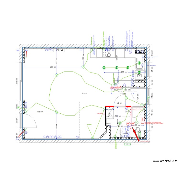 Plan Modif RDC final grande buanderie. Plan de 0 pièce et 0 m2