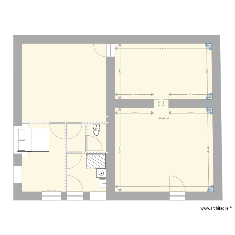 rdc actuel 1. Plan de 0 pièce et 0 m2