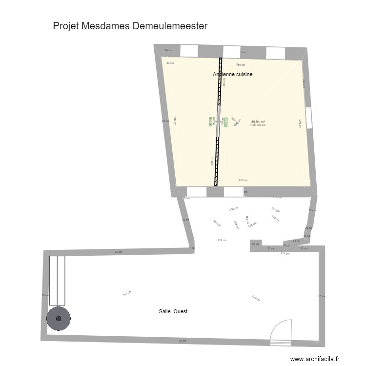 Caroline Demeulmeester. Plan de 1 pièce et 37 m2