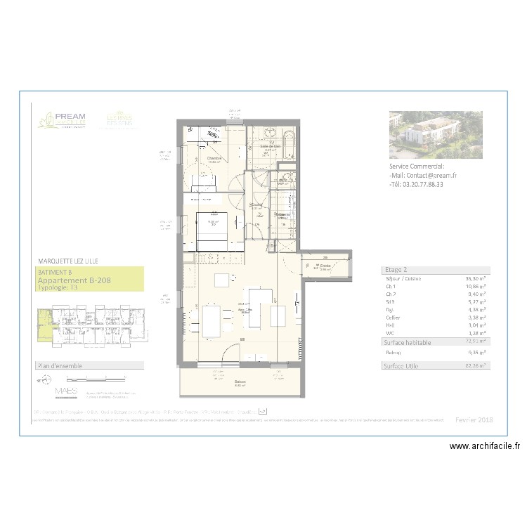 Appartement Marquette. Plan de 0 pièce et 0 m2