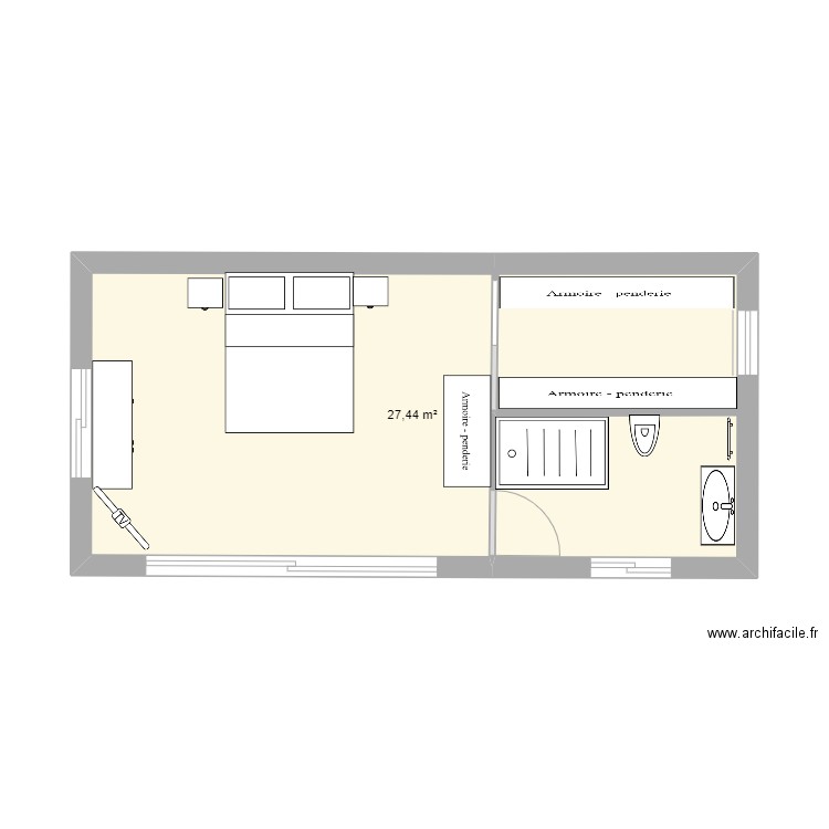 chambre. Plan de 0 pièce et 0 m2