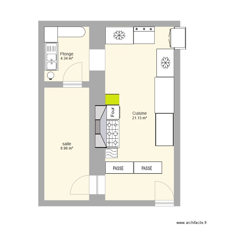 Cuisine restau. Plan de 0 pièce et 0 m2