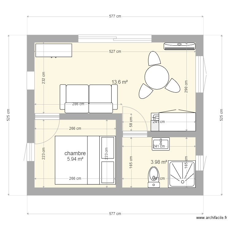 studio 25m2. Plan de 0 pièce et 0 m2