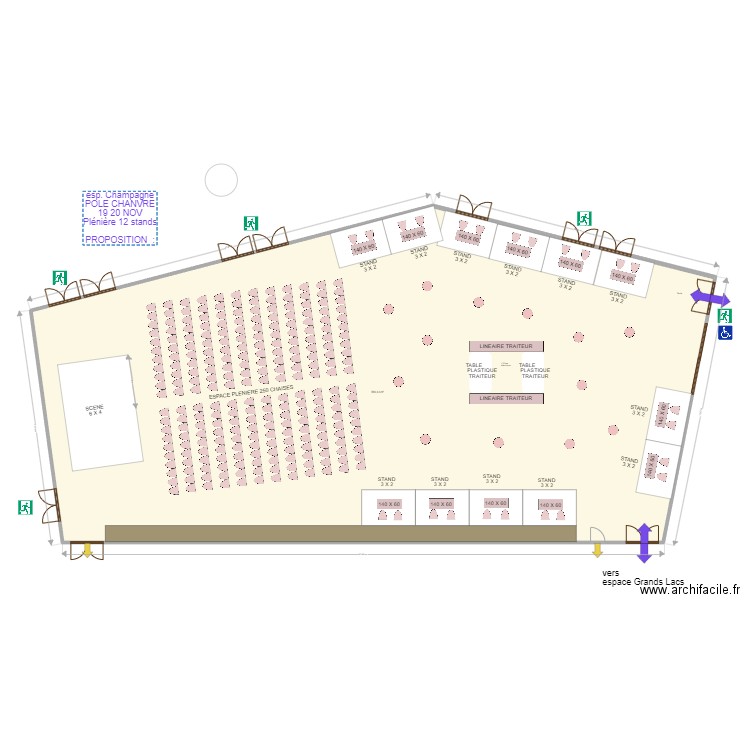 espace champagne POLE CHANVRE 19 20 NOV 2024. Plan de 1 pièce et 584 m2