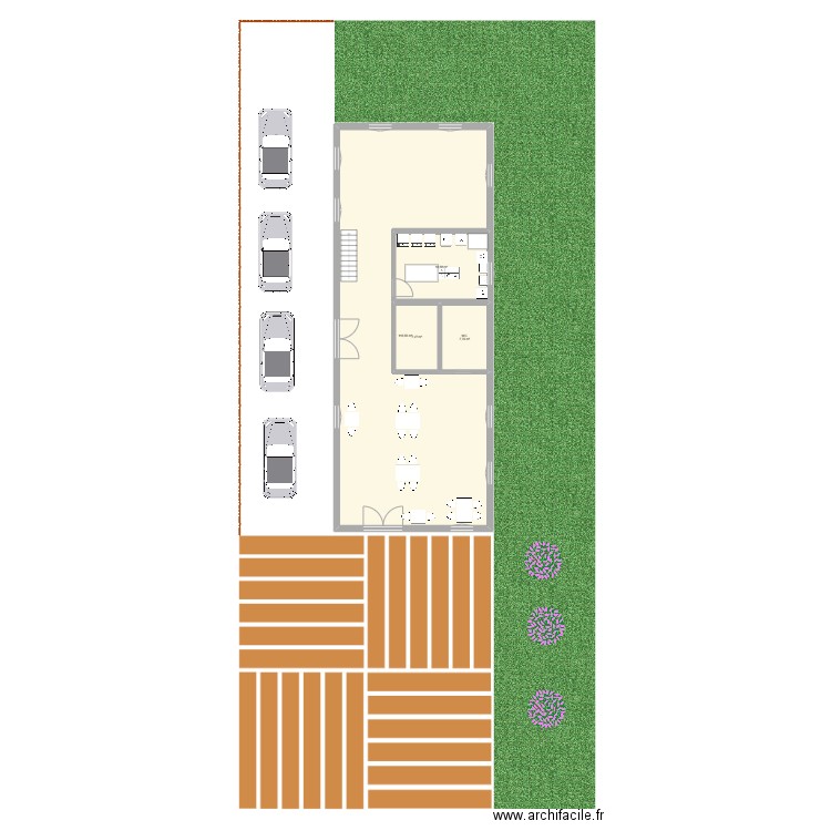 Test_Projet Restaurant. Plan de 4 pièces et 146 m2