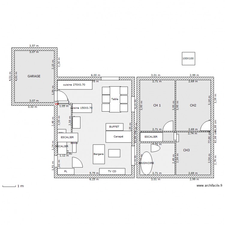 PLAN  2 NIVEAUX . Plan de 0 pièce et 0 m2