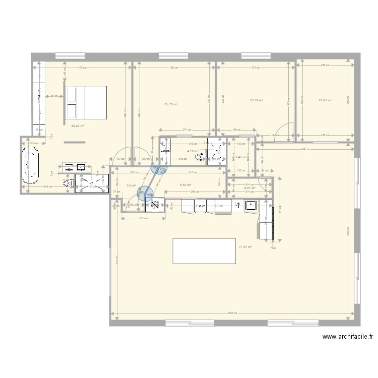 projet garrix V2. Plan de 10 pièces et 165 m2