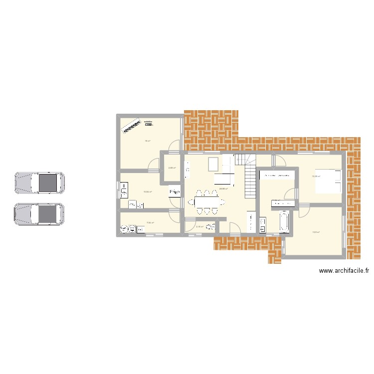 maison 2 rêve. Plan de 16 pièces et 184 m2