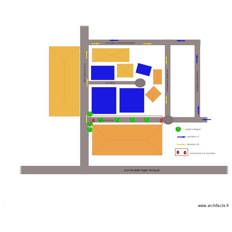 déviation centre ville. Plan de 0 pièce et 0 m2