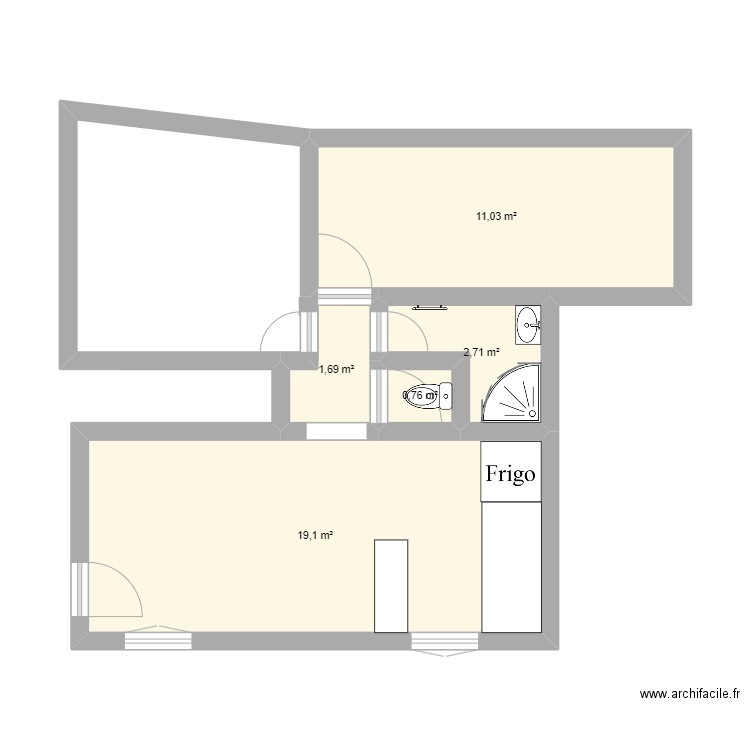 Neuilly. Plan de 5 pièces et 35 m2