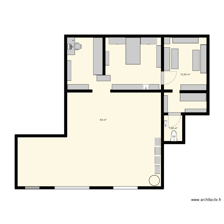 mag2. Plan de 3 pièces et 77 m2