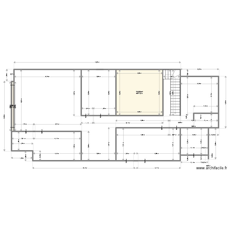 Plan cvhantier kimpese. Plan de 2 pièces et 17 m2