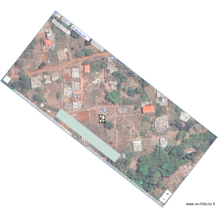 Plan de masse maison individuelle. Plan de 8 pièces et 121 m2