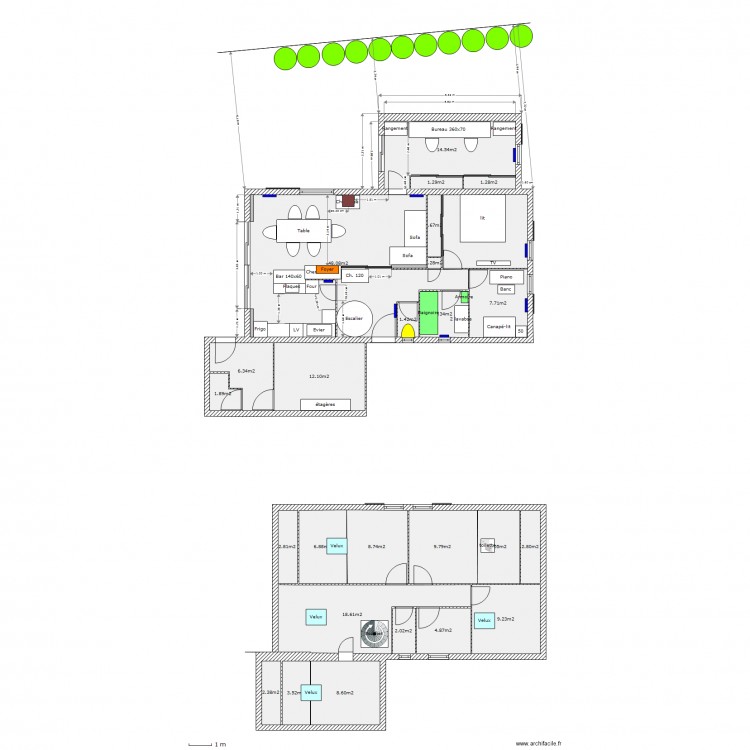 Extension Nord   Cheminée panoramique. Plan de 0 pièce et 0 m2