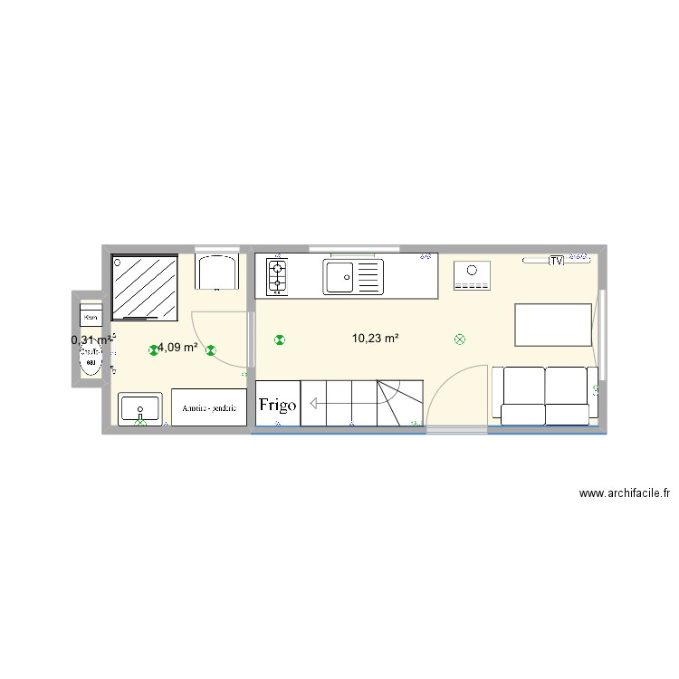 Tiny house. Plan de 0 pièce et 0 m2