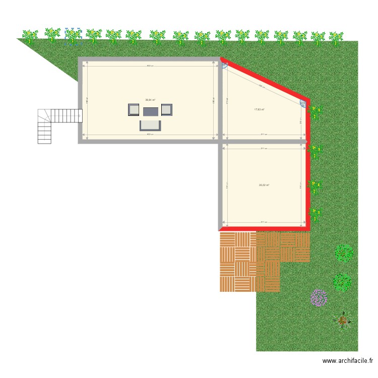 Terasse. Plan de 0 pièce et 0 m2