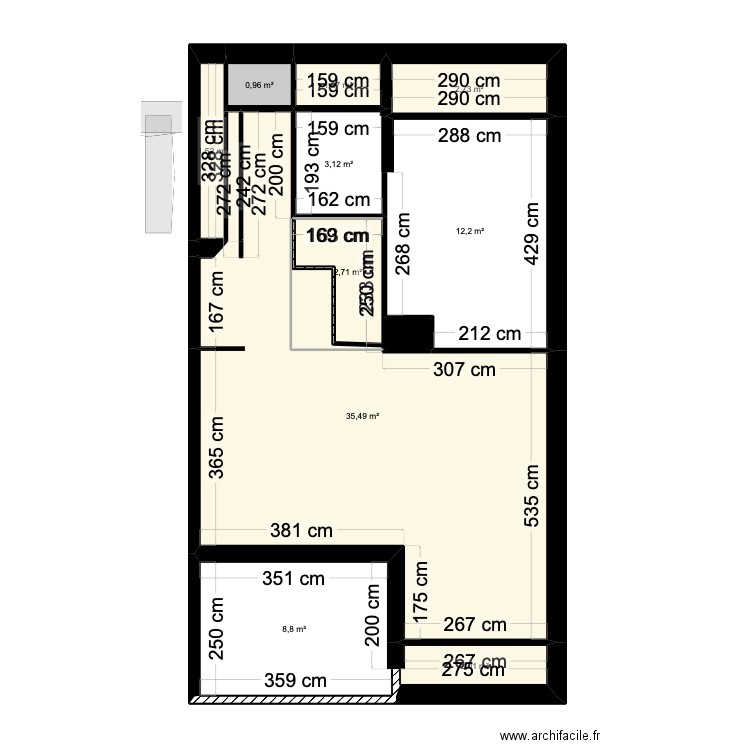 BI 21957. Plan de 24 pièces et 146 m2