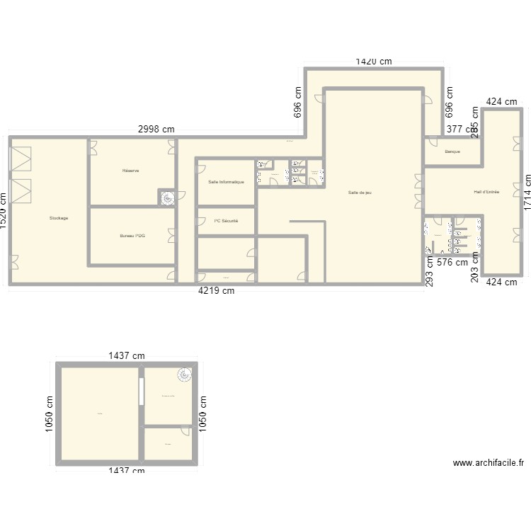 Casino Layout. Plan de 23 pièces et 917 m2