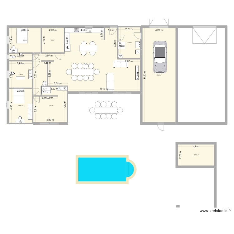 maison sebnoe. Plan de 10 pièces et 221 m2