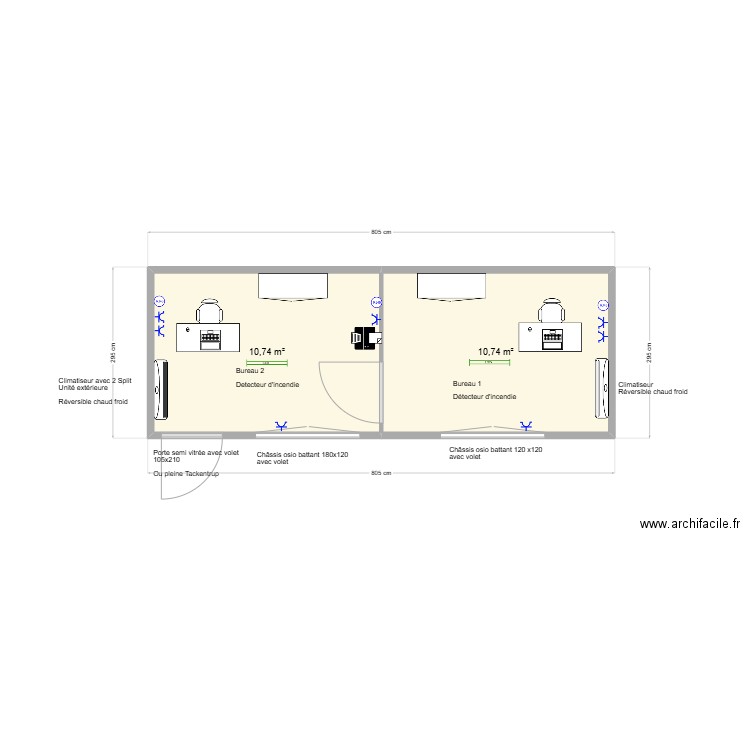 Plan la coop alimentaire . Plan de 2 pièces et 21 m2