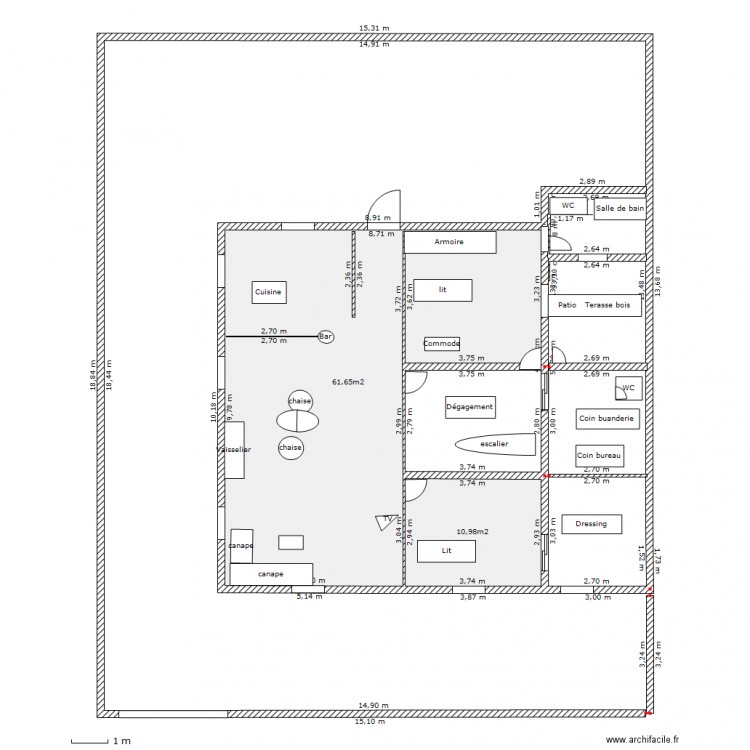 Extension maison V3. Plan de 0 pièce et 0 m2