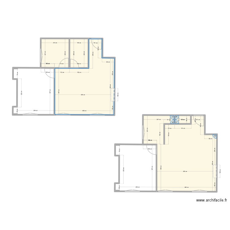 Appart GROS actuel. Plan de 5 pièces et 55 m2