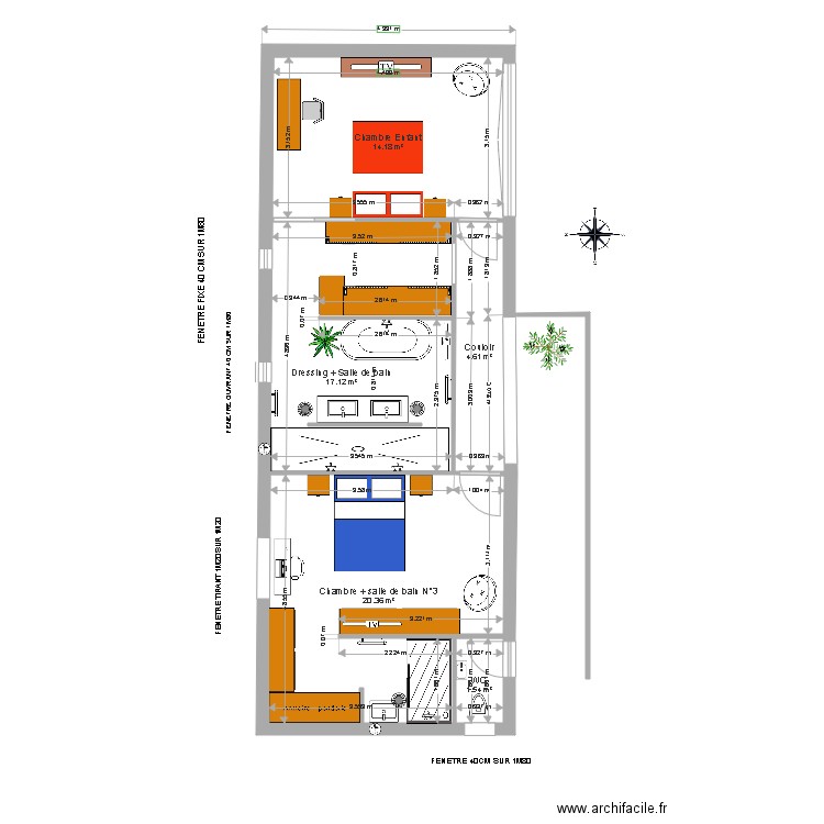 DAN  2023. Plan de 5 pièces et 58 m2