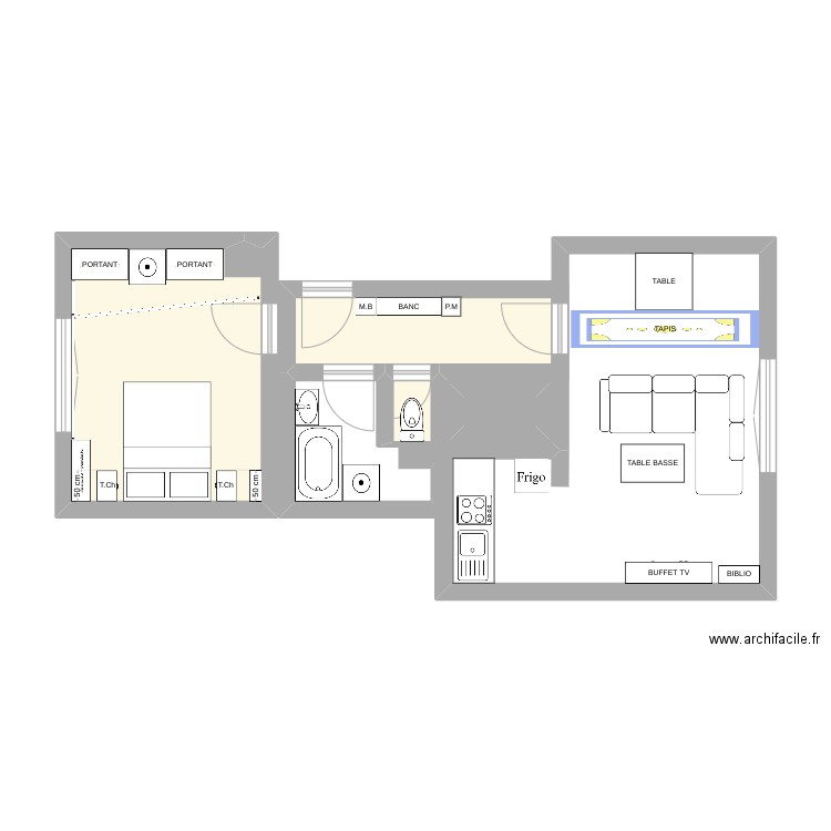 Appartement Colombes. Plan de 4 pièces et 17 m2