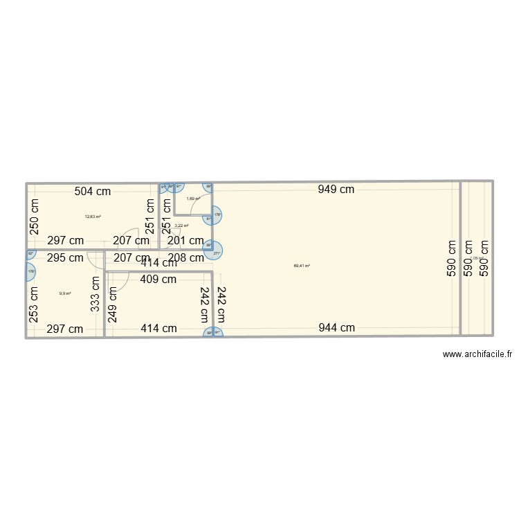 maison 3. Plan de 6 pièces et 104 m2