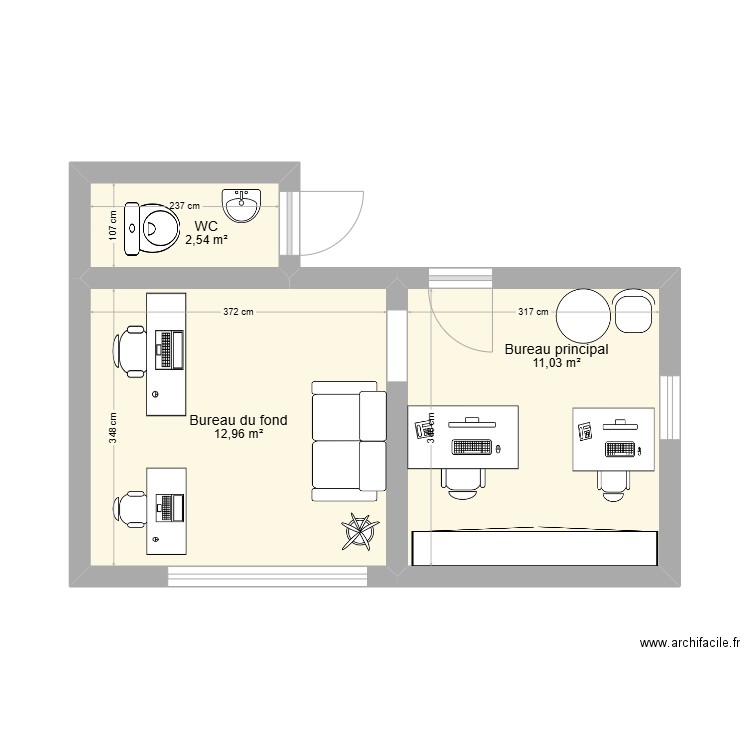 Plan Agence Cabanis Sanary. Plan de 3 pièces et 27 m2