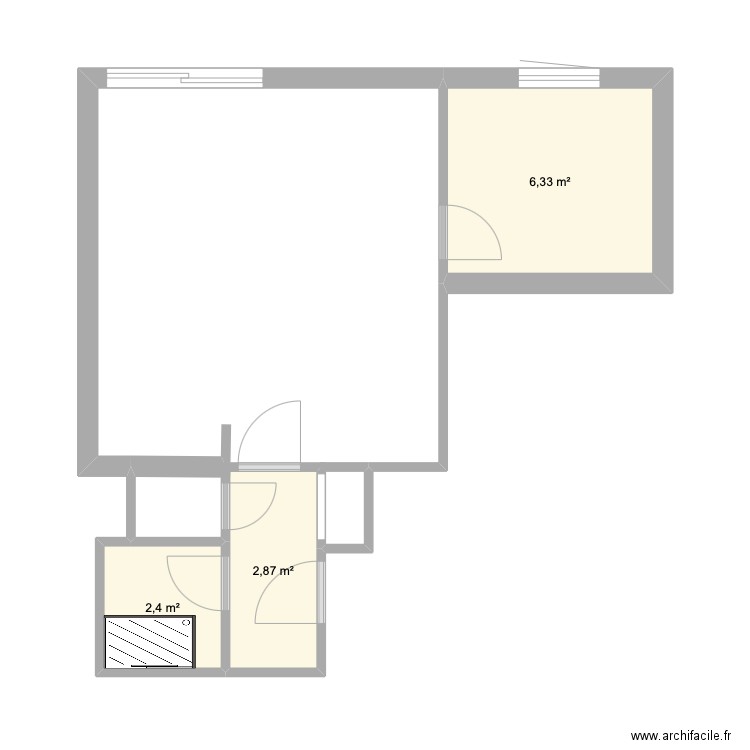 Place Lisfranc. Plan de 3 pièces et 12 m2