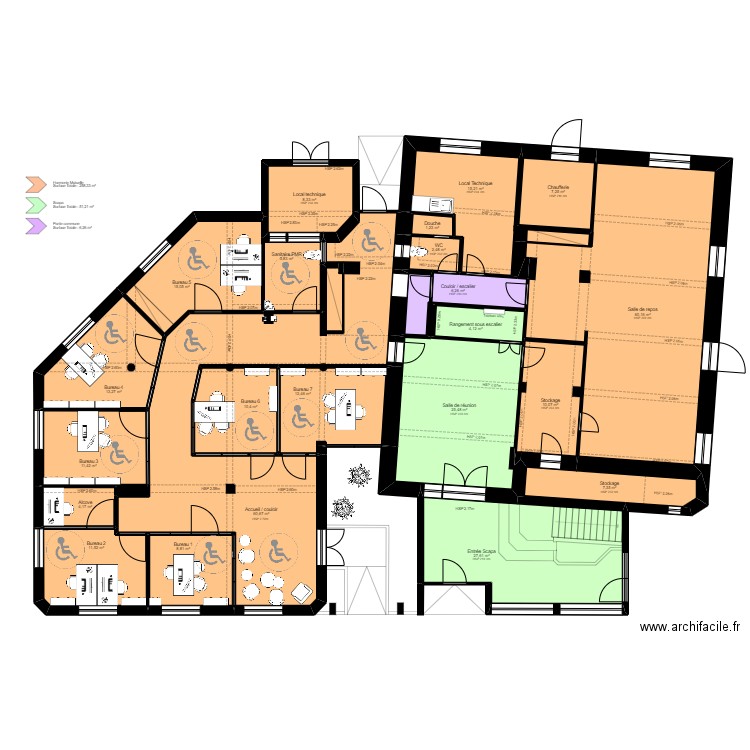 Tarbes 9 RDC. Plan de 23 pièces et 329 m2