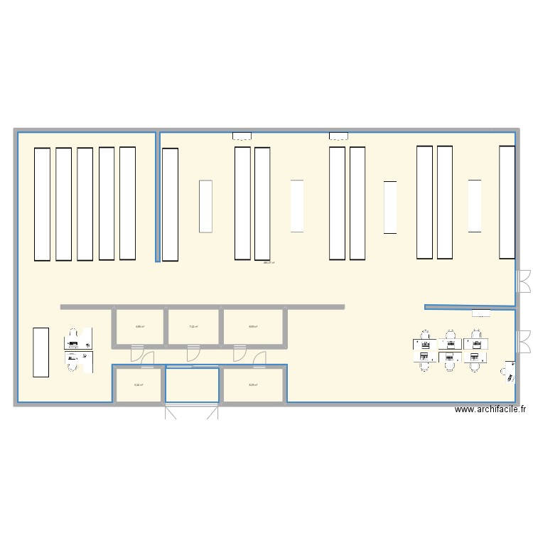 A2C logistique. Plan de 6 pièces et 557 m2