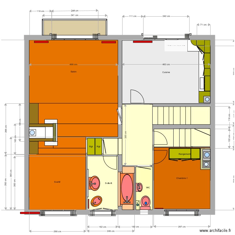 Premier étage . Plan de 0 pièce et 0 m2