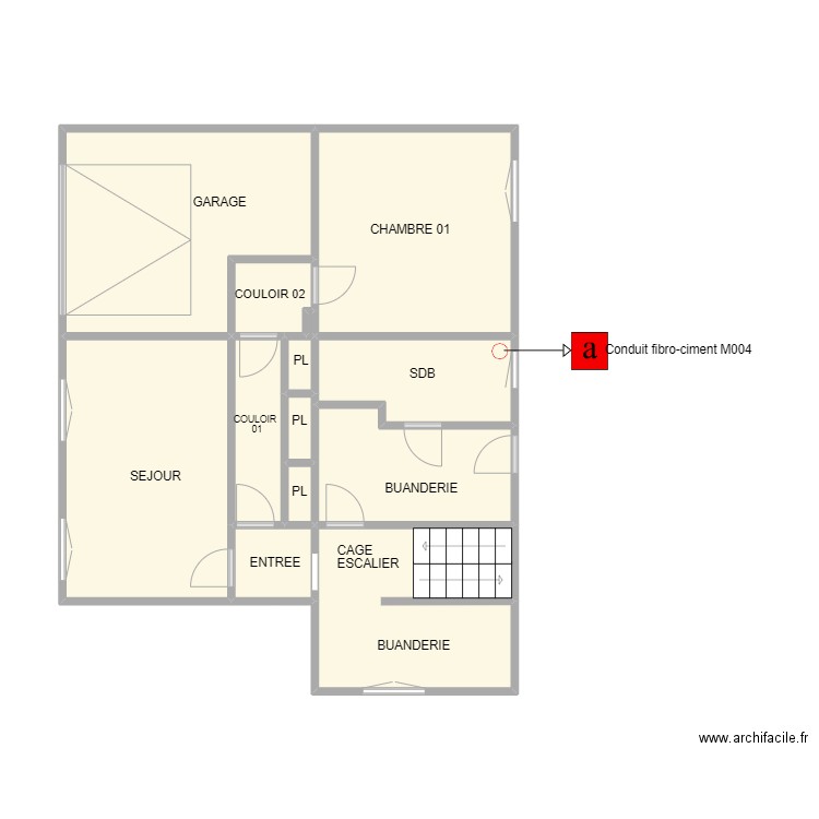 RDC galician. Plan de 13 pièces et 54 m2