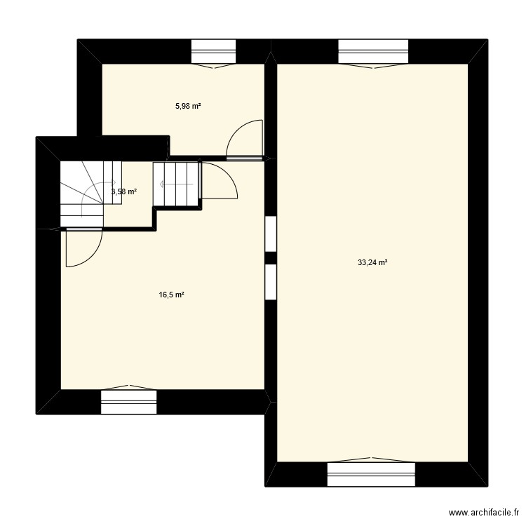 Joigny - RDC. Plan de 4 pièces et 59 m2